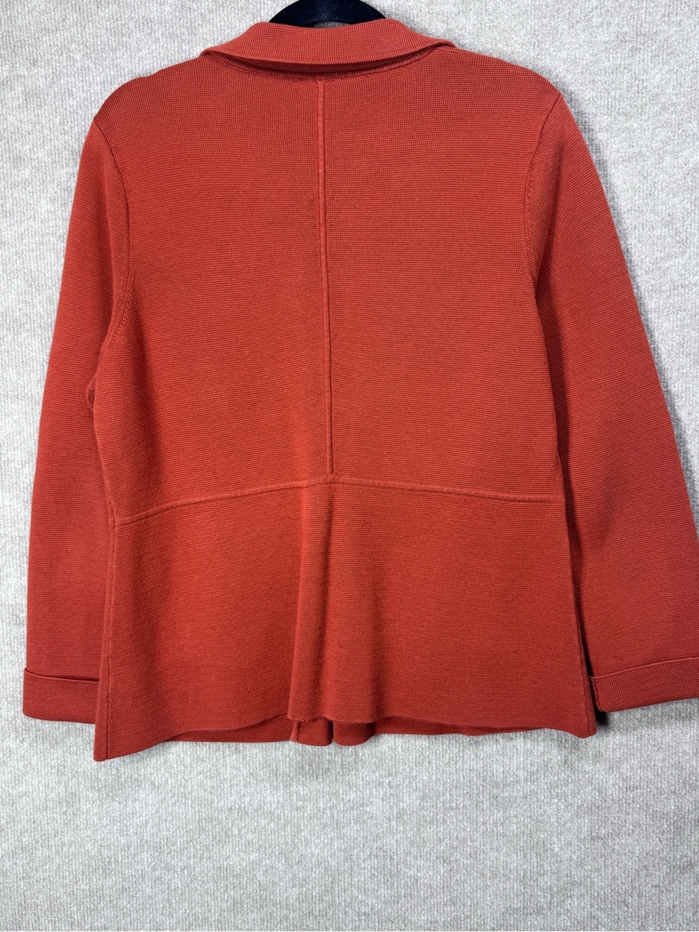 Talbots Knit Blazer Jacket Rust Terracotta Notched Lapel 2 Button Women’s Large - Picture 5 of 9